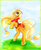 Size: 2363x2907 | Tagged: safe, artist:koveliana, applejack, g4, bridle, chromatic aberration, color porn, female, hat, heart, heart eyes, high res, neckerchief, rearing, rope, saddle, smiling, solo, wingding eyes