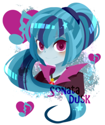 Size: 951x1131 | Tagged: safe, artist:snow angel, sonata dusk, equestria girls, g4, my little pony equestria girls: rainbow rocks, bust, female, gem, ponytail, portrait, simple background, siren gem, solo, transparent background