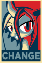 Size: 1434x2160 | Tagged: safe, artist:marker, queen chrysalis, changeling, changeling queen, g4, .svg available, change, female, hope poster, poster, shepard fairey, svg, vector