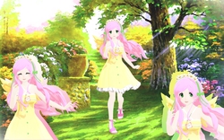 Size: 2560x1600 | Tagged: safe, artist:yamisweet, fluttershy, human, g4, 3d, female, humanized, mmd, solo, winged humanization
