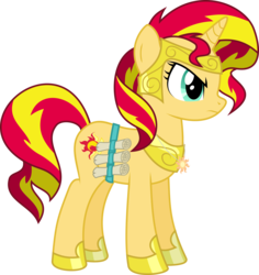 Size: 3000x3177 | Tagged: safe, artist:ruinedomega, sunset shimmer, pony, unicorn, g4, alternate universe, armor, female, high res, ponyscape, simple background, solo, transparent background, vector