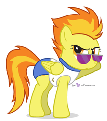 Size: 399x450 | Tagged: safe, artist:dm29, spitfire, pegasus, pony, g4, clothes, female, looking at you, show accurate, simple background, solo, sunglasses, transparent background