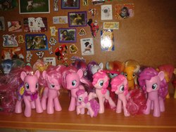 Size: 1280x960 | Tagged: safe, apple bloom, applejack, dj pon-3, fluttershy, pinkie pie, rainbow dash, rarity, scootaloo, sweetie belle, twilight sparkle, vinyl scratch, g4, blind bag, brushable, collection, cutie mark crusaders, irl, mane six, photo, saddle, toy