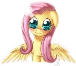 Size: 1000x873 | Tagged: safe, artist:divlight, fluttershy, pegasus, pony, g4, female, glasses, lens flare, solo, spread wings, wings