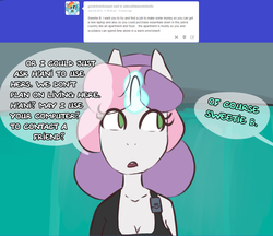 Size: 1280x1106 | Tagged: safe, artist:somescrub, sweetie belle, anthro, ask nudist sweetie belle, g4, female, solo