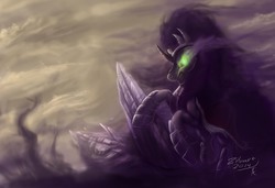 Size: 4420x3016 | Tagged: safe, artist:zilvart, king sombra, umbrum, g4, glowing eyes, male, solo