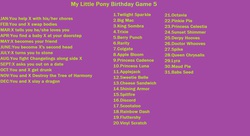 Size: 1664x906 | Tagged: safe, apple bloom, applejack, babs seed, berry punch, berryshine, big macintosh, cheese sandwich, derpy hooves, discord, dj pon-3, doctor whooves, fluttershy, king sombra, lyra heartstrings, maud pie, minuette, octavia melody, pinkie pie, princess cadance, princess celestia, princess luna, queen chrysalis, rainbow dash, rarity, scootaloo, shining armor, spike, spitfire, sunset shimmer, sweetie belle, time turner, trixie, twilight sparkle, vinyl scratch, g4, birthday game, exploitable meme, meme, text