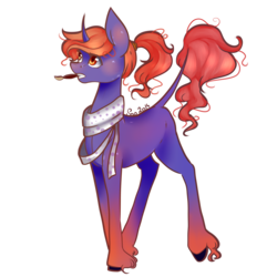 Size: 2000x2000 | Tagged: safe, artist:saoiirse, oc, oc only, oc:isabelle, classical unicorn, blank flank, high res, horn, leonine tail, paintbrush, solo, unshorn fetlocks, younger