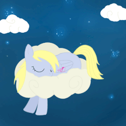 Size: 450x450 | Tagged: safe, artist:finski-susi, derpy hooves, pegasus, pony, g4, animated, cloud, cloudy, cute, female, mailbox, mare, night, sleeping, solo