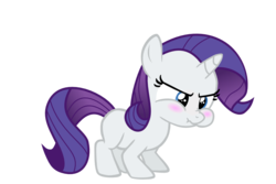 Size: 900x600 | Tagged: safe, artist:s.guri, rarity, pony, unicorn, for whom the sweetie belle toils, g4, blushing, cute, female, filly, frown, horn, puffy cheeks, raribetes, scrunchy face, simple background, solo, transparent background, vector, younger