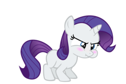 Size: 900x600 | Tagged: safe, artist:s.guri, rarity, pony, unicorn, for whom the sweetie belle toils, g4, blushing, cute, female, filly, filly rarity, frown, horn, puffy cheeks, raribetes, scrunchy face, simple background, solo, transparent background, vector, younger