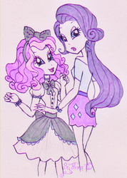 Size: 500x701 | Tagged: safe, artist:flora, rarity, equestria girls, g4, ever after high, traditional art