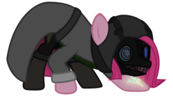 Size: 5400x3000 | Tagged: safe, artist:mythilas, pinkie pie, g4, clothes, corvo attano, cosplay, crossover, dishonored, mask, pinkamena diane pie