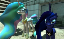 Size: 1680x1050 | Tagged: safe, artist:sonic5421, princess celestia, princess luna, g4, 3d, gmod, royal sisters