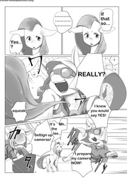 Size: 2221x3107 | Tagged: safe, artist:kolgha, fluttershy, photo finish, comic:comic hoof vol.1, g4, comic, doujin, explicit source, high res, japanese, monochrome, translation