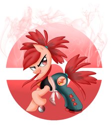 Size: 2500x2800 | Tagged: safe, artist:nomusic33, flannery, high res, poké ball, pokémon, ponified, solo