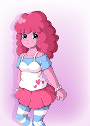 Size: 550x770 | Tagged: safe, artist:lilnanny, pinkie pie, human, g4, clothes, female, humanized, pony coloring, socks, solo, striped socks