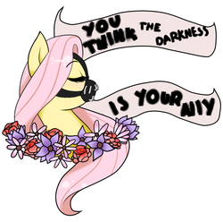 Size: 1280x1270 | Tagged: safe, fluttershy, g4, bane, mask, mouthpiece, old banner