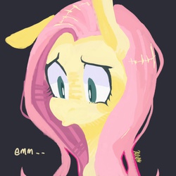 Size: 2048x2048 | Tagged: safe, artist:zaininn, fluttershy, g4, female, high res, pixiv, pouting, solo