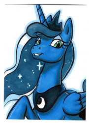 Size: 269x371 | Tagged: safe, artist:retrostarling, princess luna, g4, female, solo, traditional art