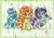 Size: 3507x2480 | Tagged: safe, artist:pumpkinkikile, adagio dazzle, aria blaze, sonata dusk, earth pony, pony, equestria girls, g4, my little pony equestria girls: rainbow rocks, amulet, cutie mark, earth pony adagio dazzle, earth pony aria blaze, earth pony sonata dusk, equestria girls ponified, evil, evil smile, female, gem, glasses, grin, high res, jewelry, mare, negative energy, ponified, siren gem, smiling, the dazzlings, traditional art, trio