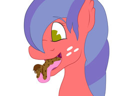 Size: 1024x787 | Tagged: safe, artist:moderatornote, oc, oc only, oc:cookie crumble, oc:storm dancer, food pony, original species, pony, fetish, imminent vore, micro, mouthplay, tongue out