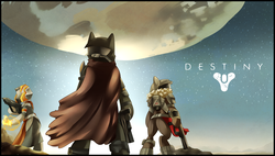 Size: 4040x2288 | Tagged: safe, artist:xnightmelody, destiny (video game), hunter (destiny), ponified, titan (destiny), warlock (destiny)