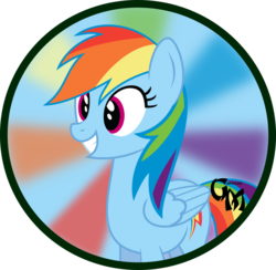 Size: 1024x1001 | Tagged: safe, artist:koonzypony, rainbow dash, g4, button, happy