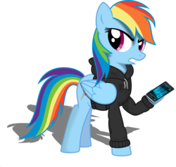 Size: 4981x4749 | Tagged: safe, artist:farminilla, rainbow dash, g4, absurd resolution, clothes, female, hoodie, ingress, solo