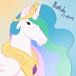 Size: 1280x1280 | Tagged: safe, artist:nostylin, artist:putinforgod, princess celestia, g4, explicit source, female, hoers, portrait, solo