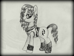 Size: 3039x2306 | Tagged: safe, artist:songsparrow882, oc, oc only, pony, high res, monochrome, ponified, solo, traditional art