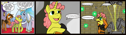 Size: 4574x1300 | Tagged: safe, artist:thebathwaterhero, giddilee, gingersnap, princess celestia, pony, g4, spoiler:comic, half-life, rush