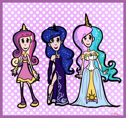 Size: 1128x1052 | Tagged: safe, artist:bunnimation, princess cadance, princess celestia, princess luna, human, g4, humanized