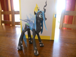 Size: 4000x3000 | Tagged: safe, artist:32nuggets, queen chrysalis, changeling, changeling queen, g4, papercraft