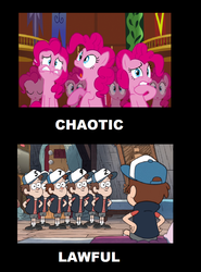 Size: 960x1296 | Tagged: safe, pinkie pie, g4, my little pony: friendship is magic, too many pinkie pies, alignment, clone, comparison, dipper pines, double dipper, gravity falls, male