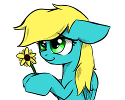 Size: 1280x1024 | Tagged: source needed, safe, artist:artguydis, oc, oc only, oc:autumn breeze, pegasus, pony, flower, simple background, solo, white background