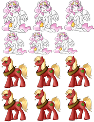 Size: 2550x3300 | Tagged: safe, artist:tardispony, big macintosh, princess celestia, earth pony, pony, g4, cewestia, filly, high res, male, stallion, tongue out