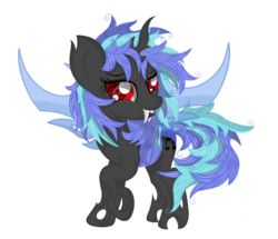 Size: 4300x3700 | Tagged: safe, artist:law44444, dj pon-3, vinyl scratch, changeling, g4, blue changeling, changelingified, female, solo