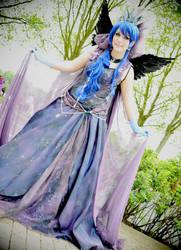 Size: 694x960 | Tagged: artist needed, safe, princess luna, human, g4, 2013, clothes, convention, cosplay, dokomi, dress, irl, irl human, photo, solo