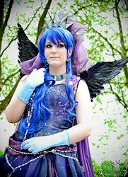 Size: 694x960 | Tagged: artist needed, safe, princess luna, human, g4, 2013, clothes, convention, cosplay, dokomi, dress, irl, irl human, photo, solo