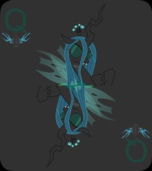 Size: 1920x2160 | Tagged: source needed, safe, queen chrysalis, changeling, changeling queen, g4, crown, emblem, female, jewelry, playing card, regalia