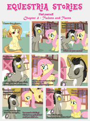 Size: 1800x2409 | Tagged: safe, artist:estories, discord, fluttershy, oc, oc:alice goldenfeather, pegasus, pony, unicorn, comic:find yourself, g4, comic, hilarious in hindsight, ponified, pony discord, solo