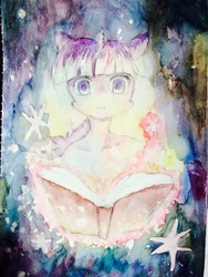 Size: 1536x2048 | Tagged: safe, artist:laurant, twilight sparkle, g4, book, female, pixiv, solo, traditional art, watercolor painting