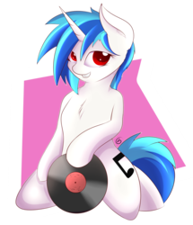 Size: 1600x1862 | Tagged: safe, artist:capseys, dj pon-3, vinyl scratch, semi-anthro, g4, female, solo