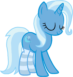 Size: 820x864 | Tagged: safe, artist:bronynel, edit, trixie, g4, base used, clothes, eyes closed, smiling, socks, stockings, striped socks