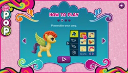 Size: 960x549 | Tagged: safe, fluttershy, rarity, g4, official, female, game, my little pony pop!, solo, sprue pony, toy, wings