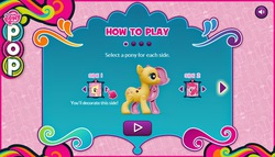 Size: 960x549 | Tagged: safe, fluttershy, pinkie pie, g4, official, game, my little pony logo, my little pony pop!, recolor, sprue pony