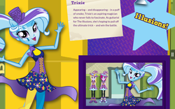 Size: 1280x800 | Tagged: safe, fuchsia blush, lavender lace, trixie, equestria girls, g4, my little pony equestria girls: rainbow rocks, official, box art, female, neon rainbow rocks, profile, rainbow rocks outfit, trixie and the illusions