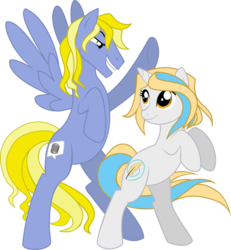 Size: 859x931 | Tagged: safe, artist:bumblebun, oc, oc only, pony, bipedal, couple, dancing