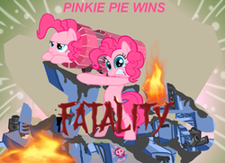 Size: 277x200 | Tagged: artist needed, source needed, safe, pinkie pie, earth pony, pony, g4, cannon ponies, clone, dreadnought, fatality, female, mare, missile launcher, pinkie clone, pinkie launcher, pony cannonball, self ponidox, take that, warhammer (game), warhammer 40k